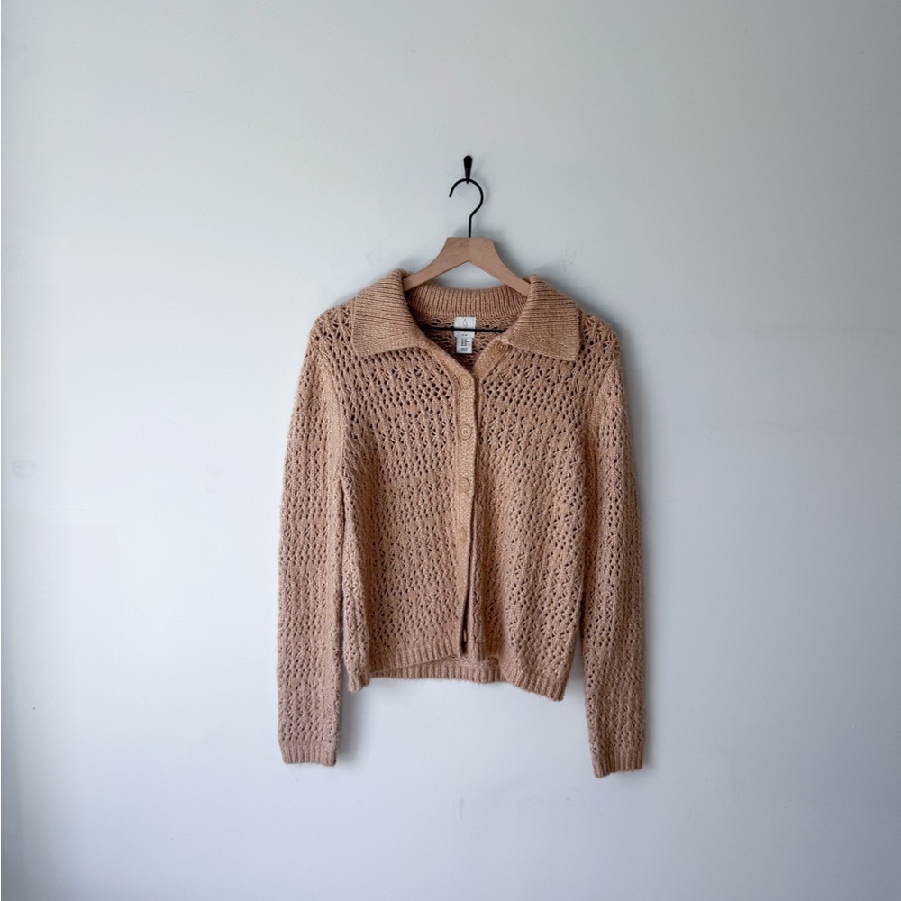 Tan Button Cardigan Sweater